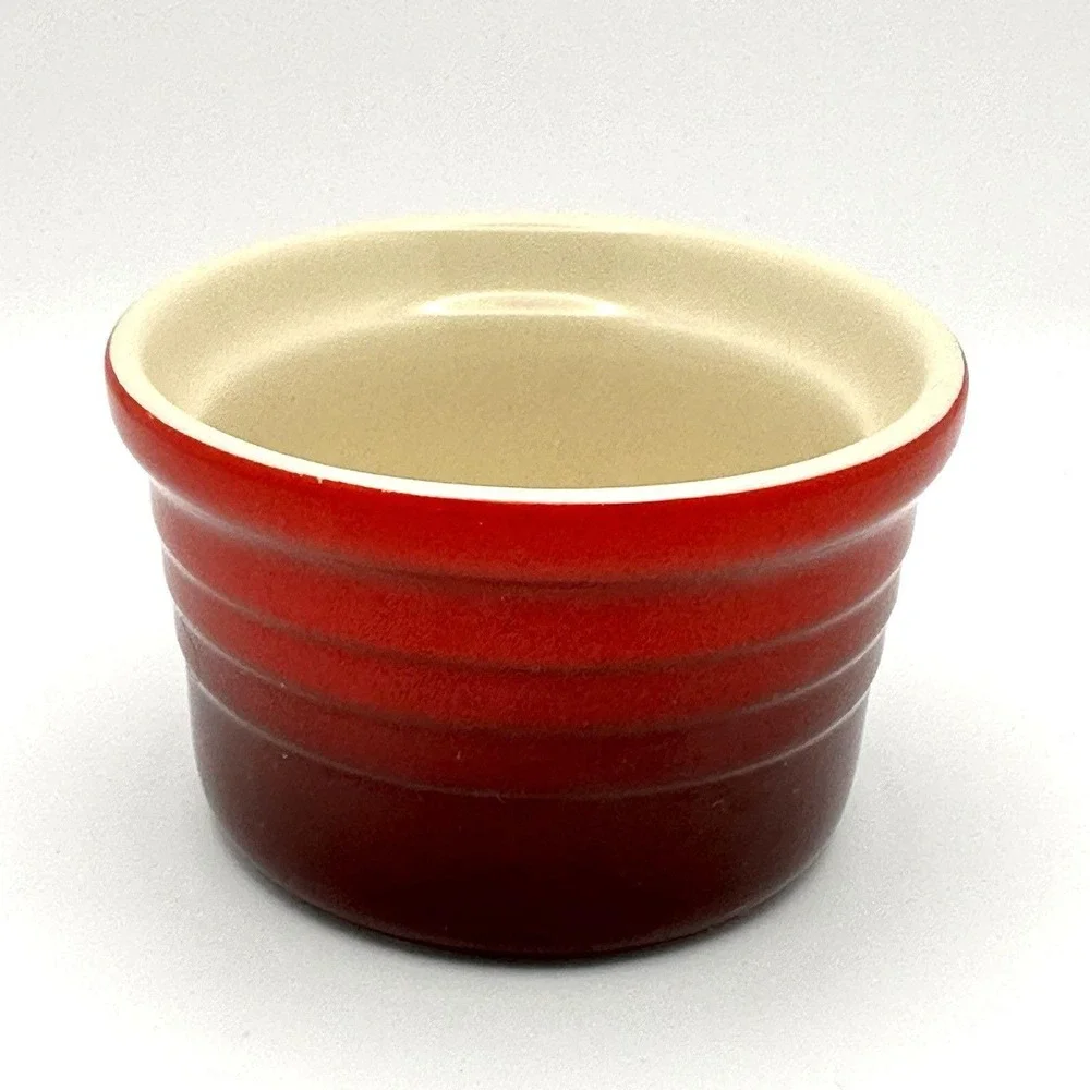 Vintage 2004 Le Creuset Red Stoneware Ramekin 3